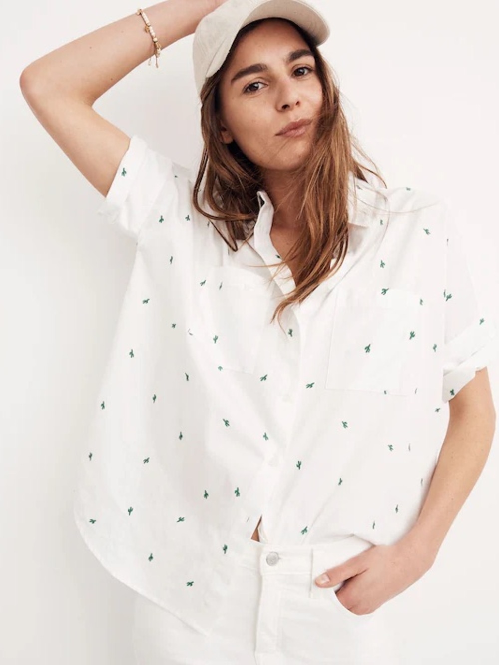 Madewell Embroidered Cactus Courier Shirt
